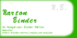 marton binder business card