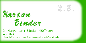 marton binder business card